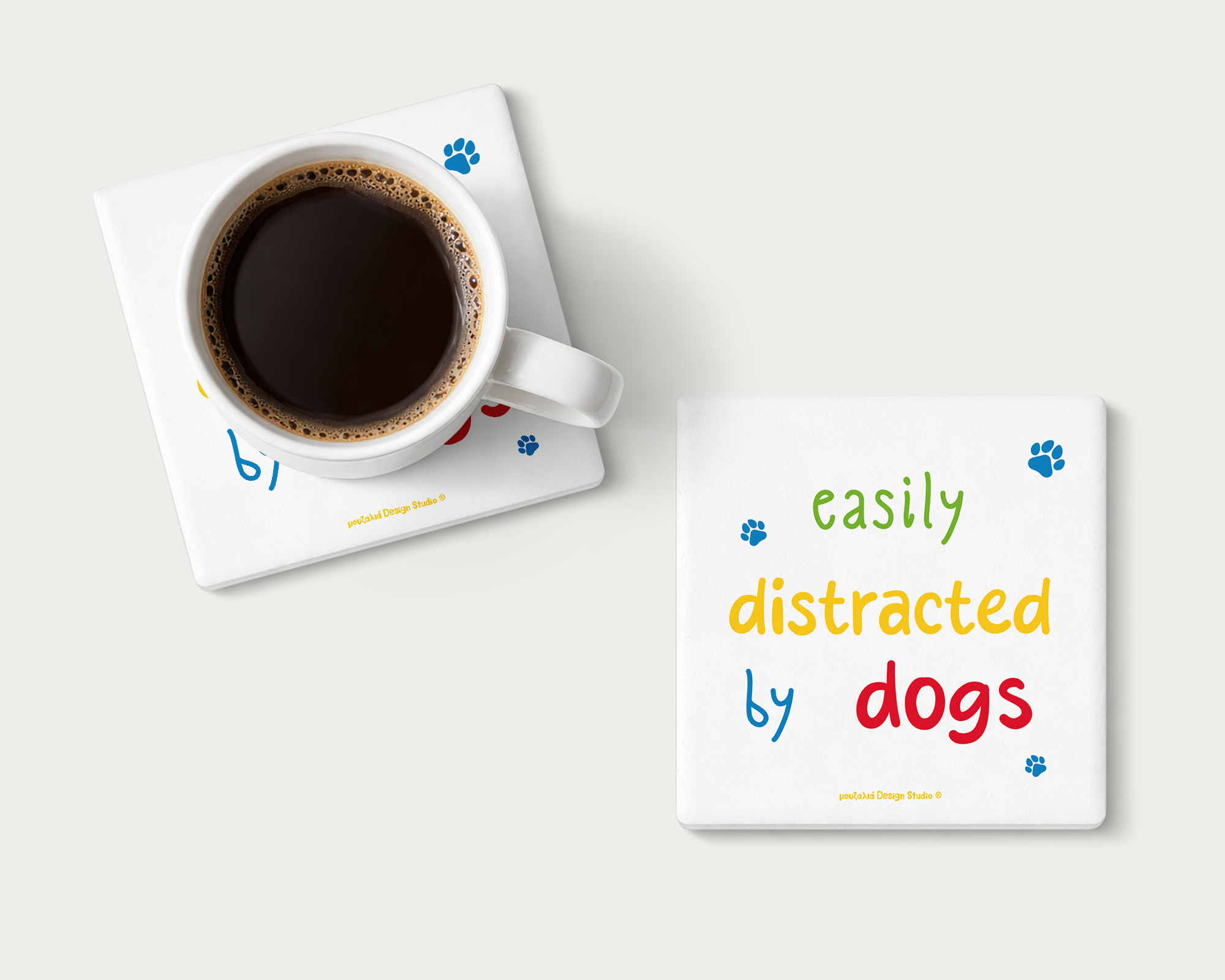 Ceramic Coaster | Easily Distracted By Dogs - Image 2